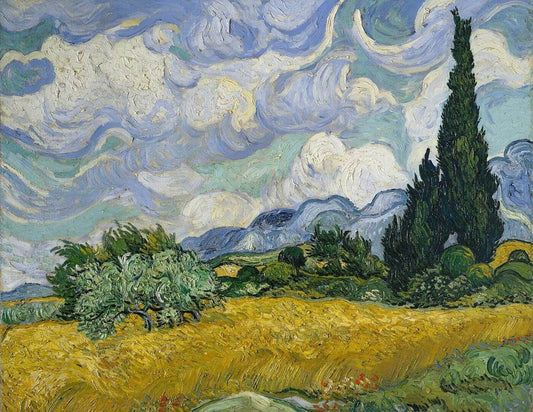 A Wheatfield With Cypresses Art by Vincent Van Gogh