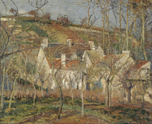 Camille Pissarro Red Roofs village Corner winter effects