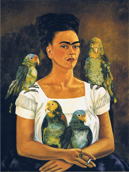 Frida Kahlo Self-Portrait Me and my parrots 1941