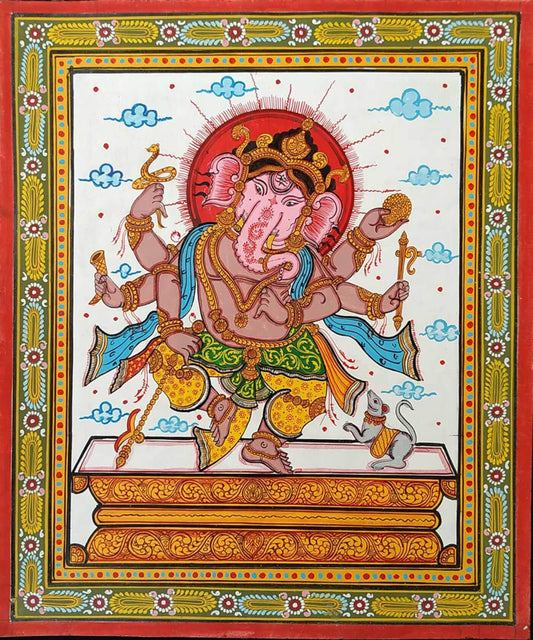 Ganesha Mural Painting - Indian Spiritual Painting