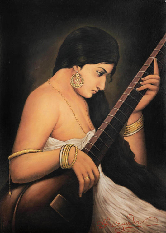 Lady Playing Sitar