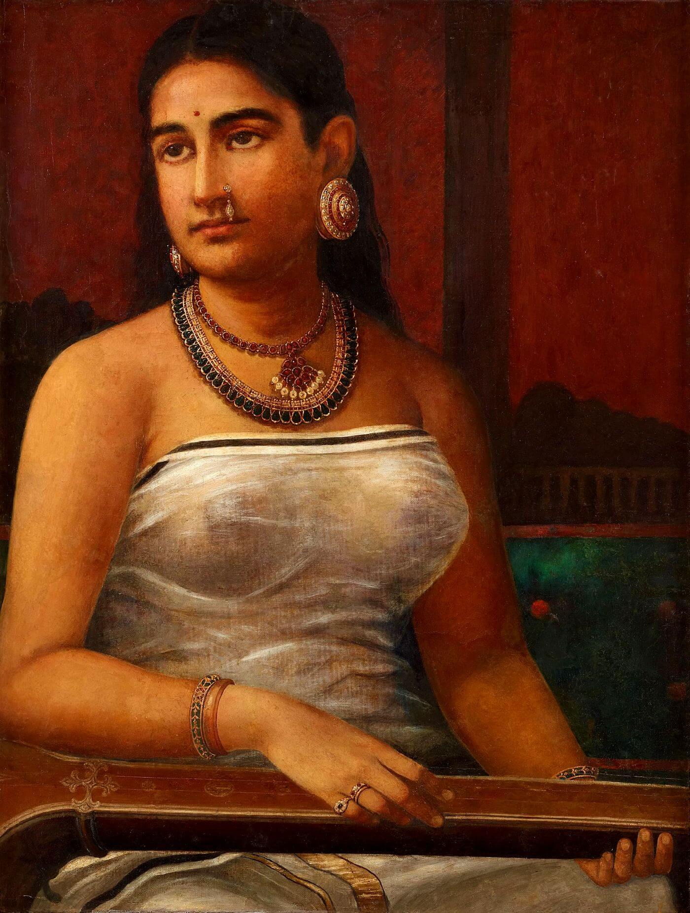 Lady With Veena by Ravi Varma.jpg