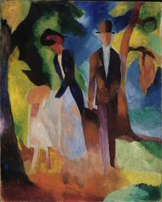 Leute am blauen See by August Macke