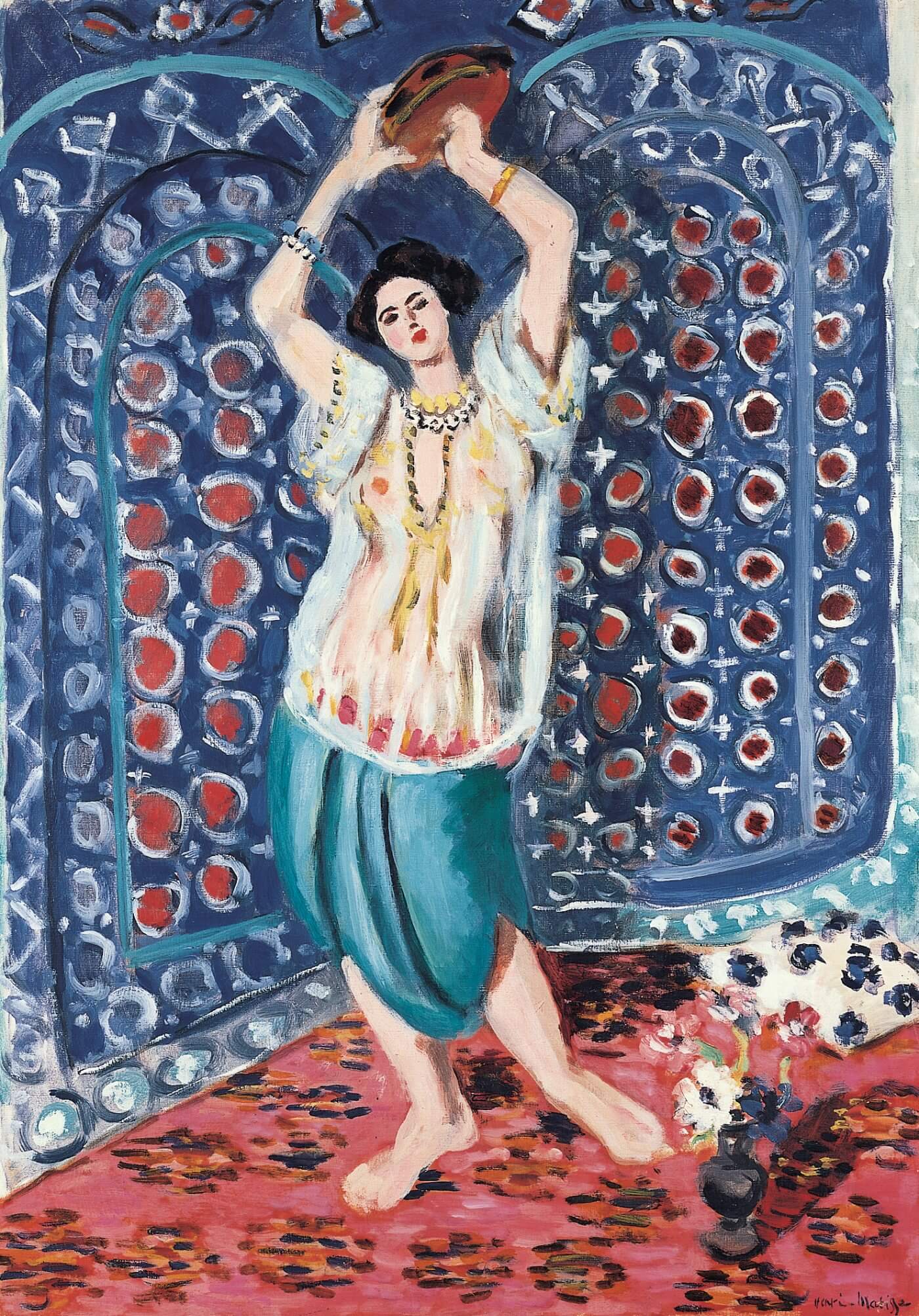 Odalisque au tambourin Harmonie en bleu