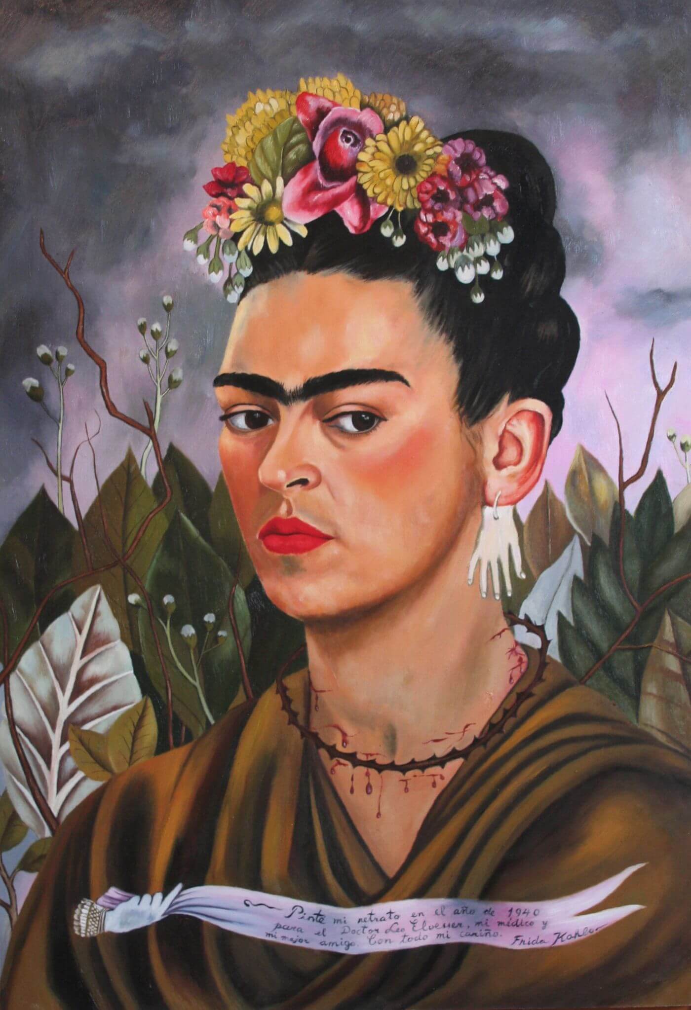 Self Portrait Dedicated to Dr Eloesser 1940 by Frida Kahlo