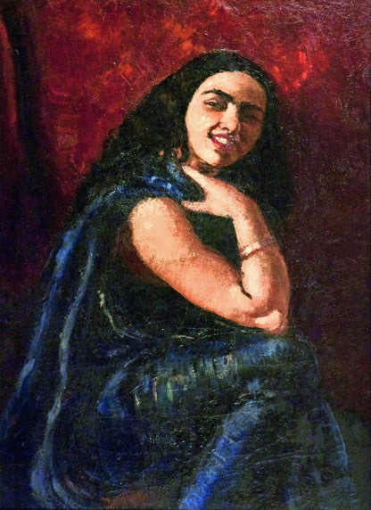 Self Portrait with Blue Dress