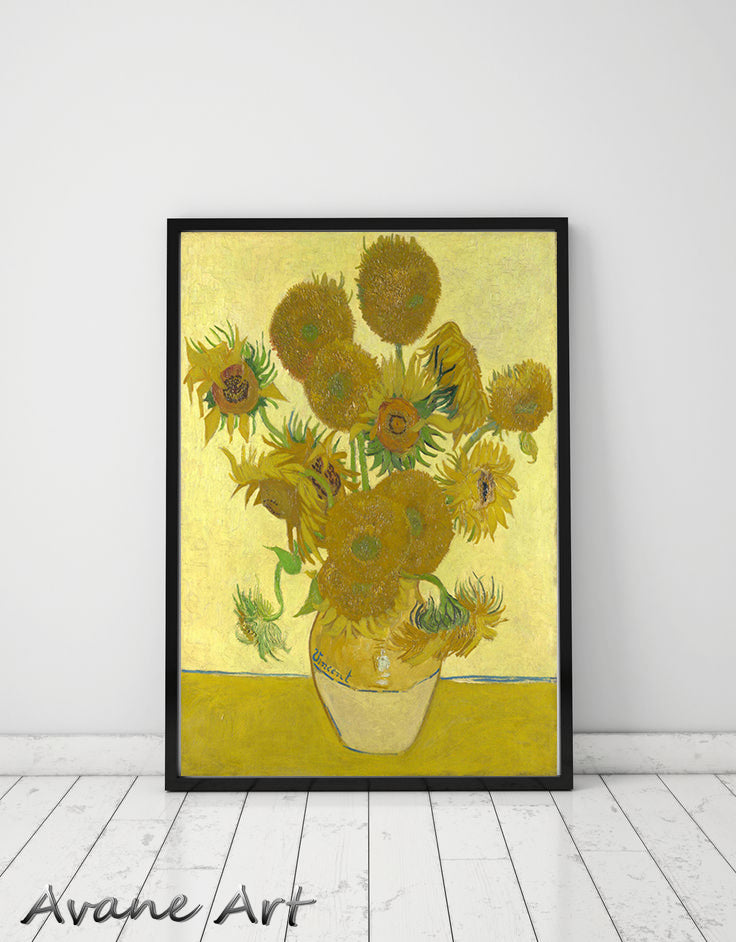 Set of 3 Vincent Van Gogh Paintings - Starry Night, Irises, Vase with fifteen Sunflowers - Canvas Prints Unframed