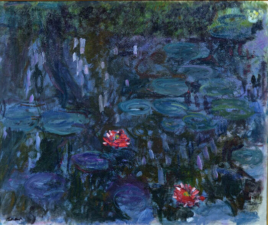 Waterlilies with Reflections of a Willow Tree